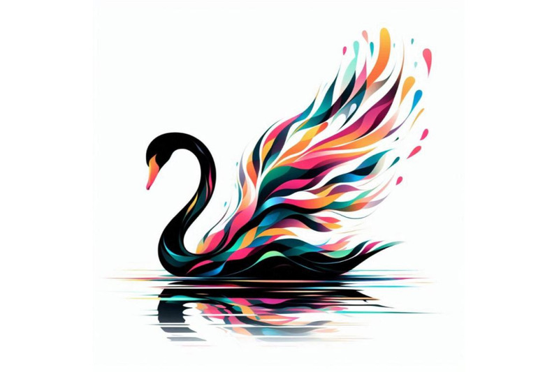 digital-art-abstract-colorful-swan