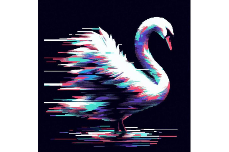 swan-in-glitch-art-style-on-dark-b