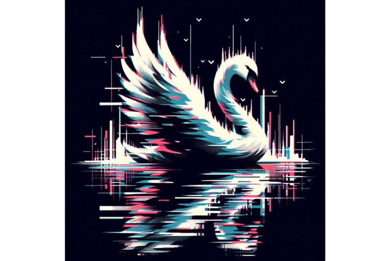 swan-in-glitch-art-style-on-dark-b