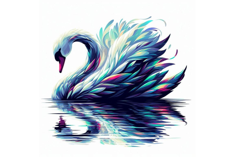 abstract-swan-art-iridescent-plumage-bird