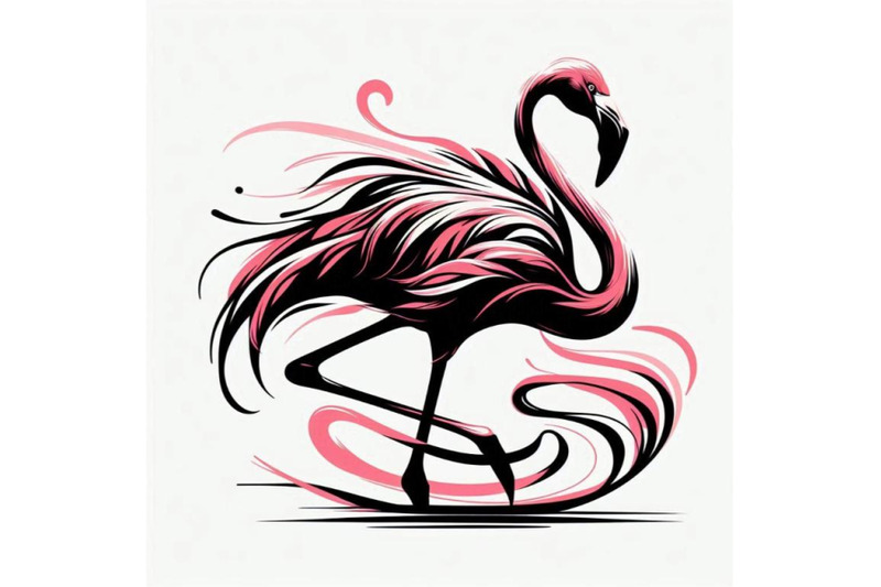 flamingo-abstract-art-brut-animal-characte