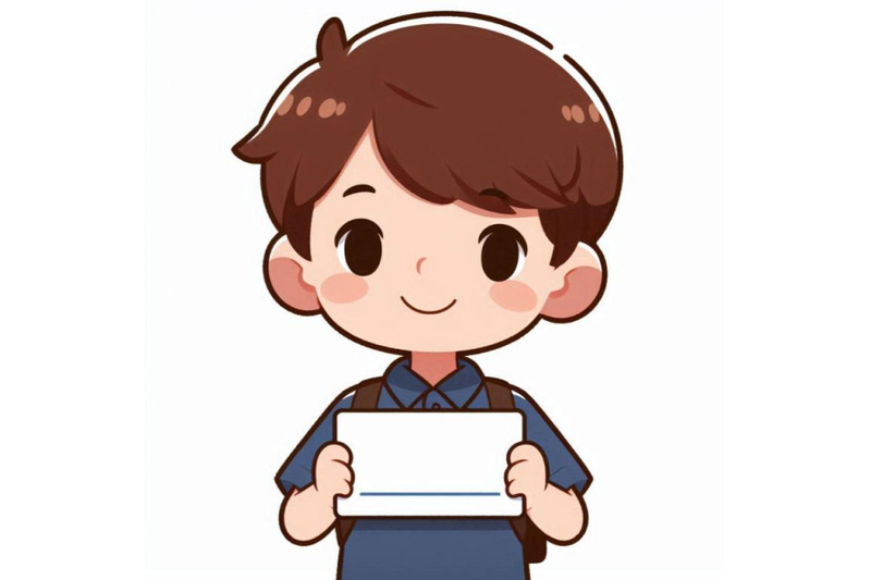 cartoon-kid-holding-a-blank-business-card