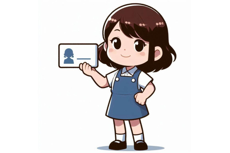 cartoon-kid-holding-a-blank-business-card