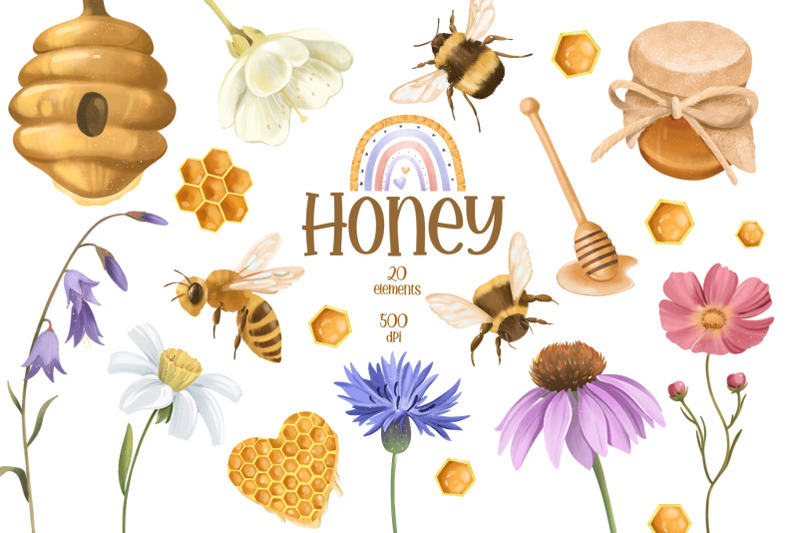 honey-clipart-honey-bee-png-honey-jar-scrapbooking