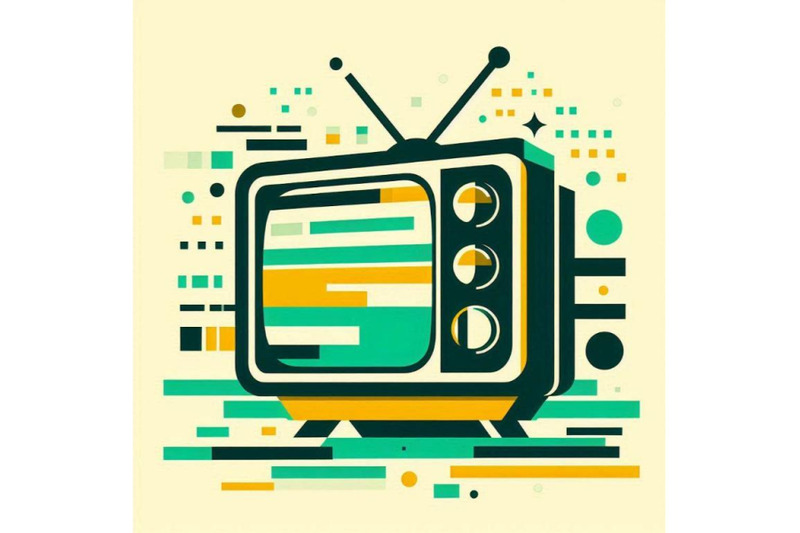 green-sihouette-of-retro-tv-on-white