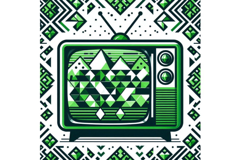 green-sihouette-of-retro-tv-on-white