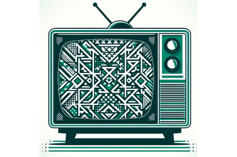 green-sihouette-of-retro-tv-on-white