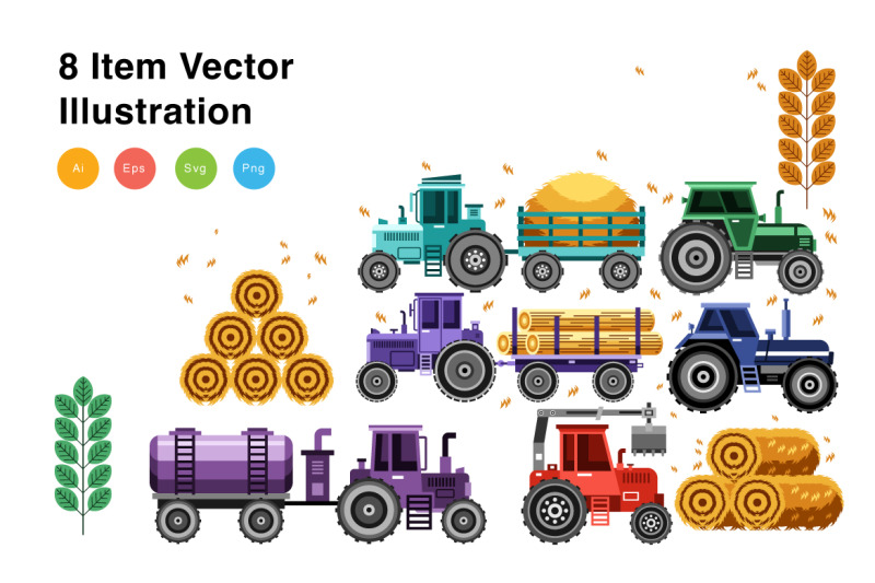 tractor-collection-vector-illustration