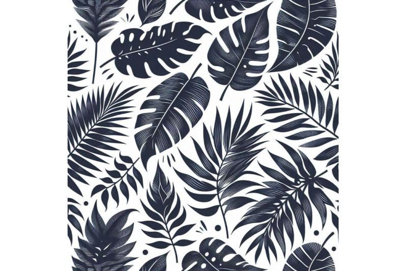 tropical-leaves-hand-drawn-seamless-patte