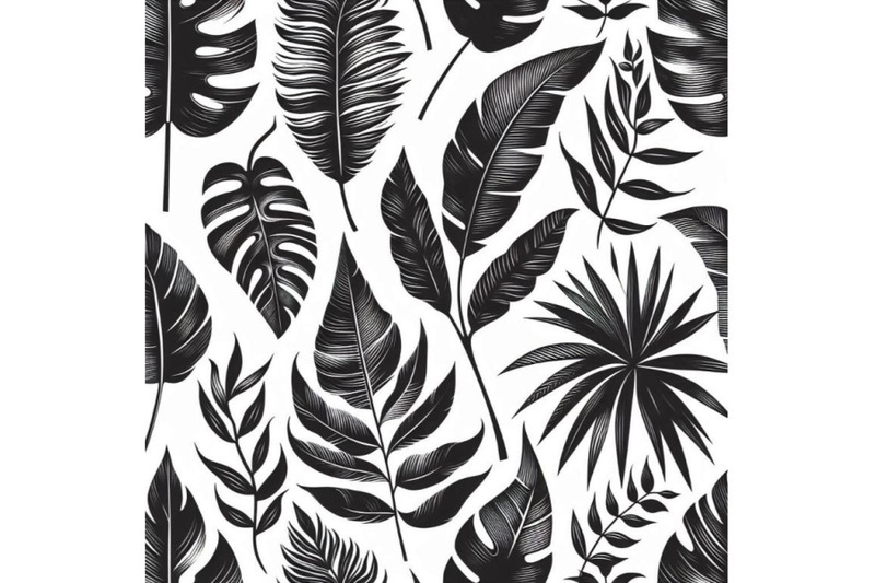 tropical-leaves-hand-drawn-seamless-patte