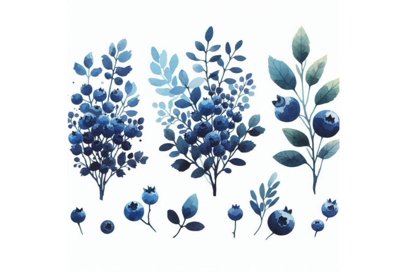 watercolor-blueberries-white-bac