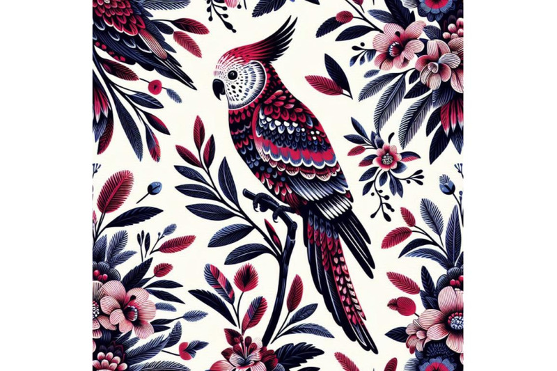 beautiful-vector-pattern-with-nice-rosella-b