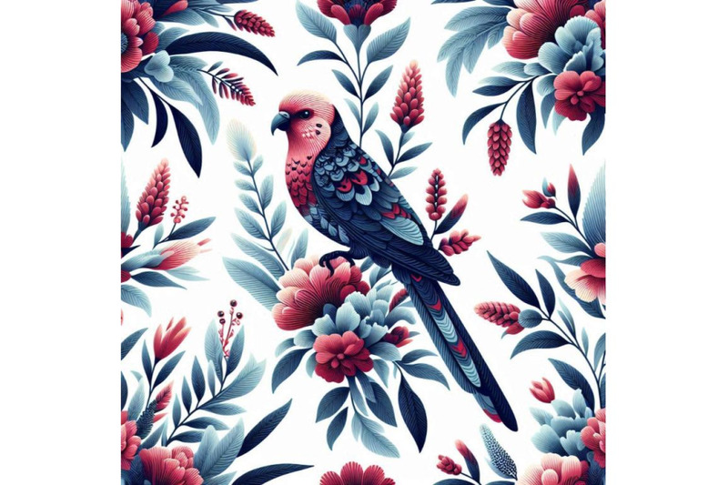 beautiful-vector-pattern-with-nice-rosella-b