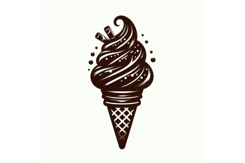 chocolate-ice-cream-cone-on-a-white-back