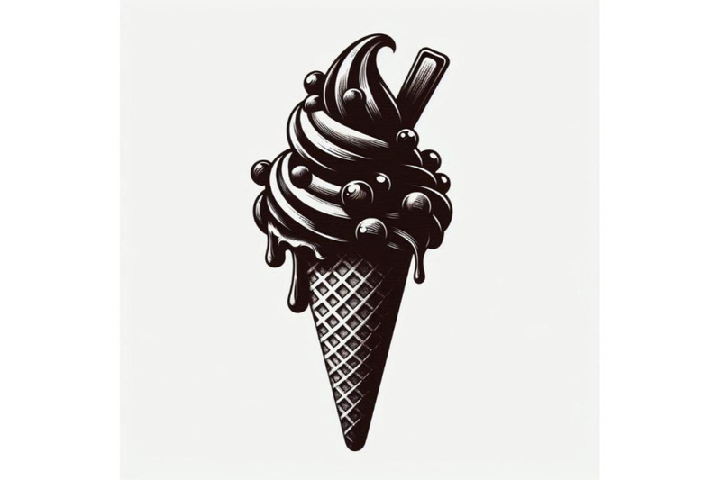 chocolate-ice-cream-cone-on-a-white-back