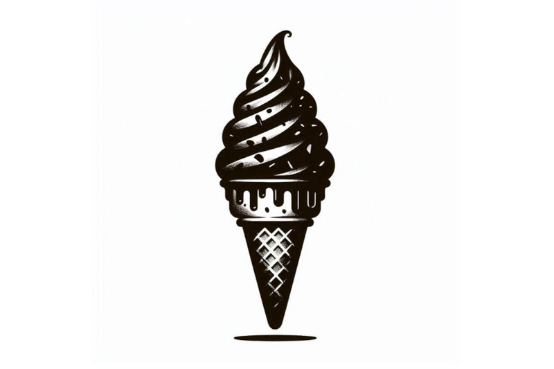 chocolate-ice-cream-cone-on-a-white-back