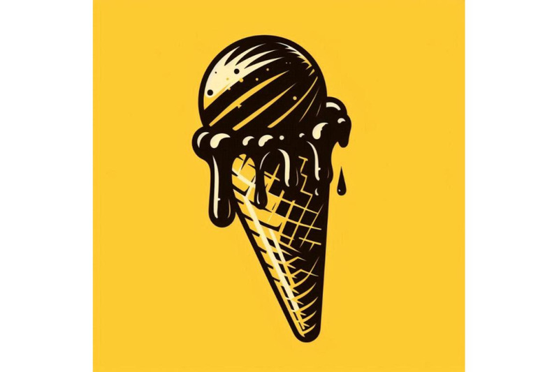 chocolate-ice-cream-cone-on-a-w