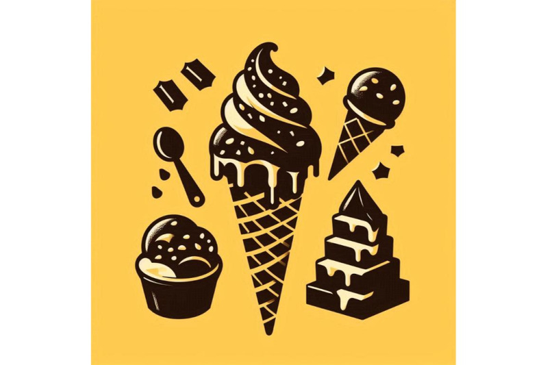 chocolate-ice-cream-cone-on-a-w