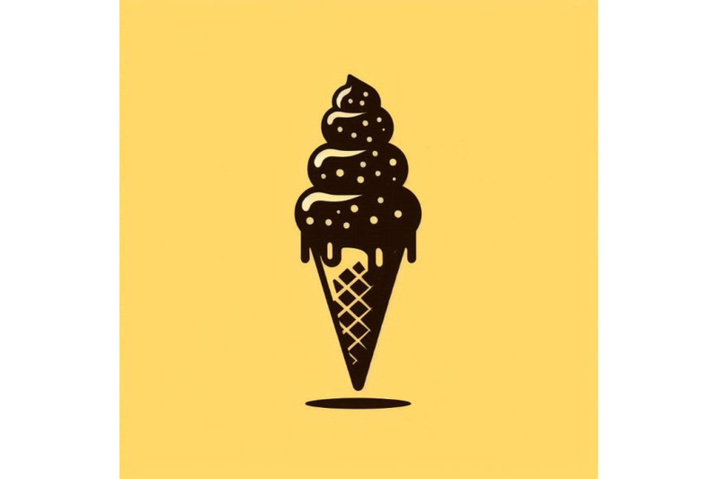 chocolate-ice-cream-cone-on-a-w