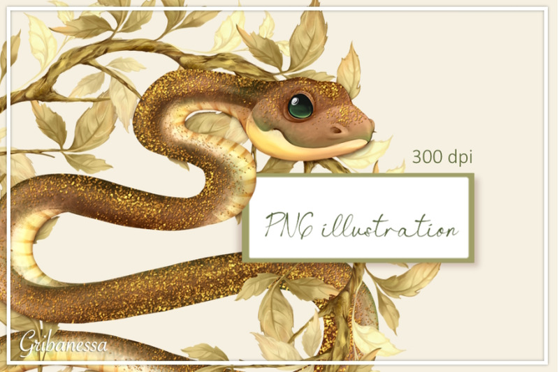 snake-floral-illustration-png-sublimation-design