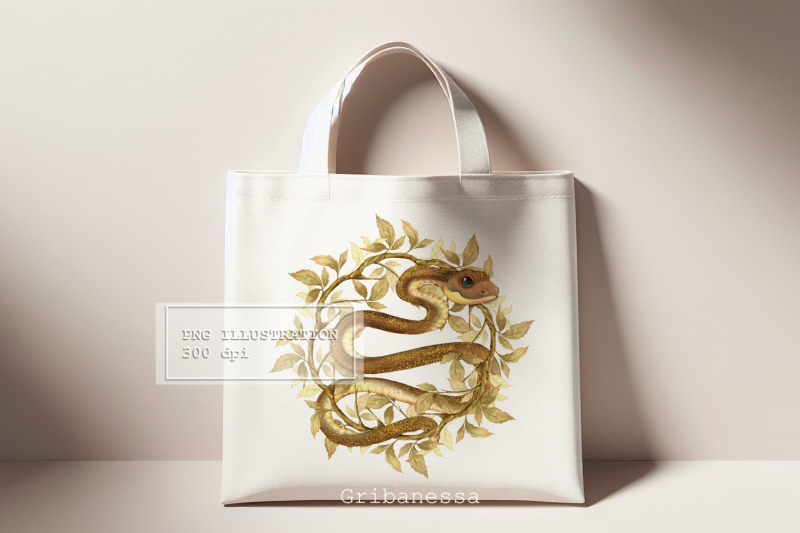 snake-floral-illustration-png-sublimation-design