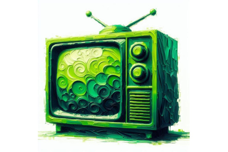 01-green-sihouette-of-retro-tv-on-white