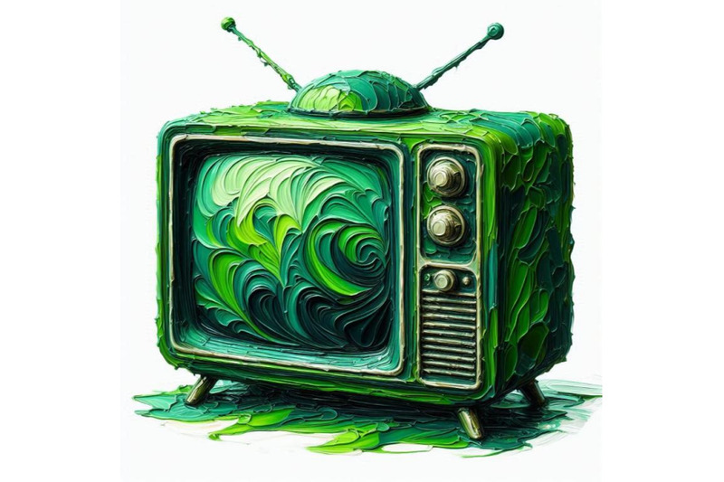 01-green-sihouette-of-retro-tv-on-white