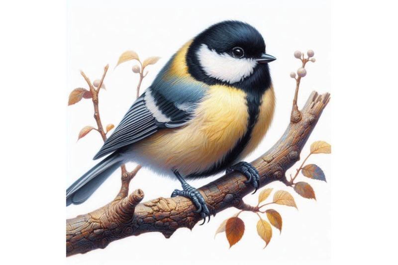 01-hand-painted-tit-bird-on-the-branch