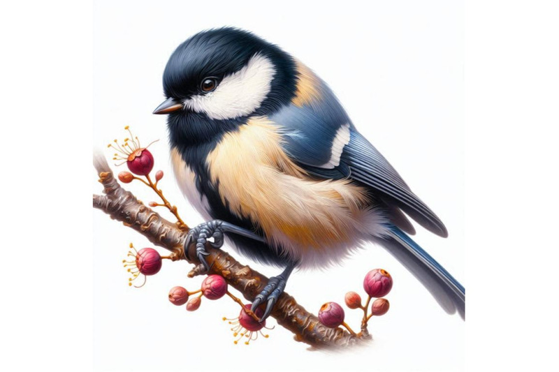 01-hand-painted-tit-bird-on-the-branch