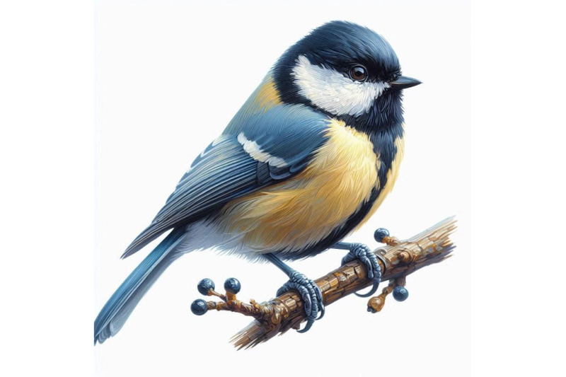 01-hand-painted-tit-bird-on-the-branch