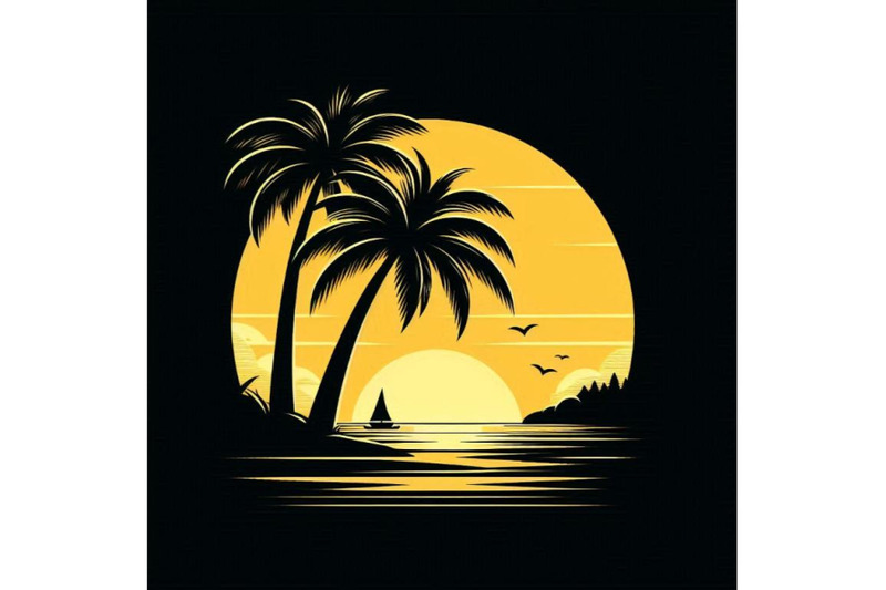 sunset-on-the-beach-with-palm-si