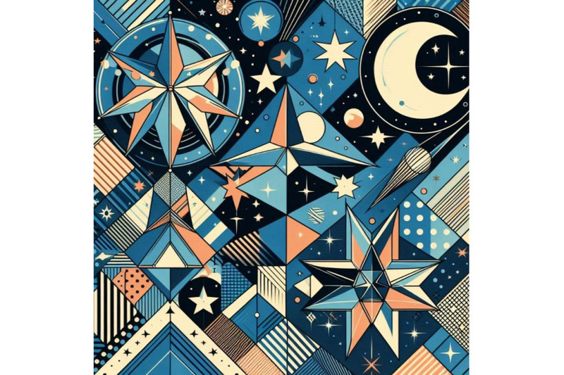 night-stars-holiday-blue-pop-art-backgroun