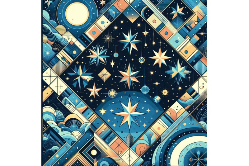 night-stars-holiday-blue-pop-art-backgroun