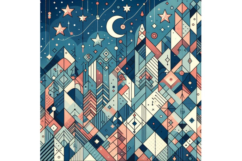 night-stars-holiday-blue-pop-art-backgroun