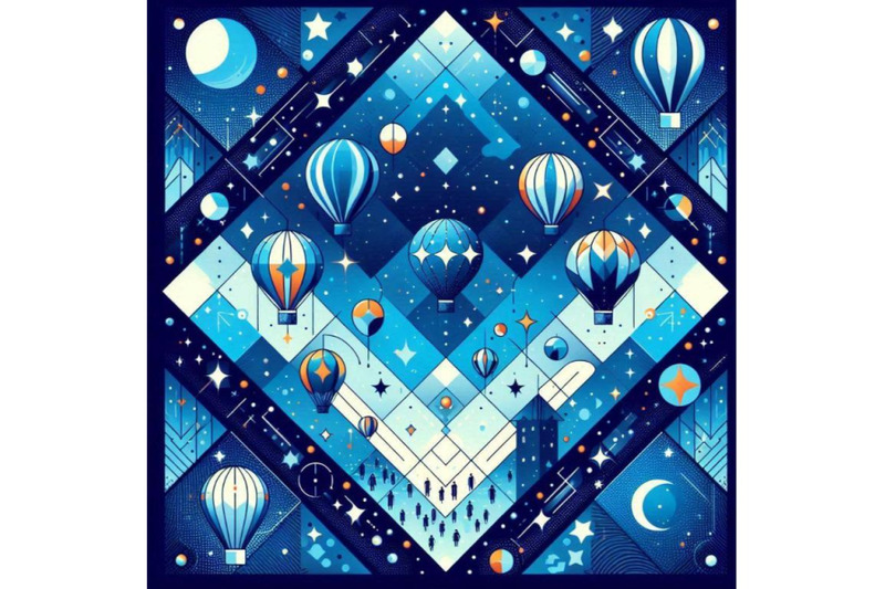 night-stars-holiday-blue-pop-art-backgroun