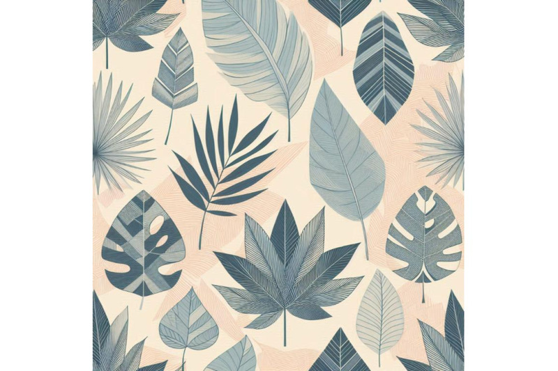 tropical-leaves-hand-drawn-seamless-patte