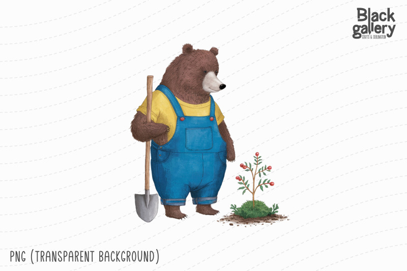 cute-animal-gardener-water-color-png