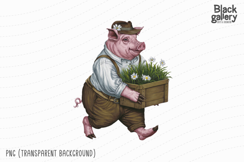 cute-animal-gardener-water-color-png