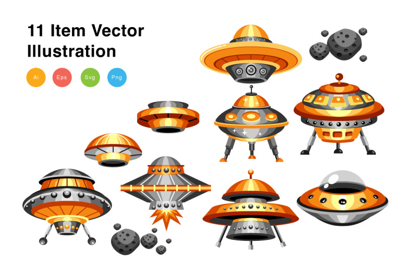 ufo-collection-vector-illustration