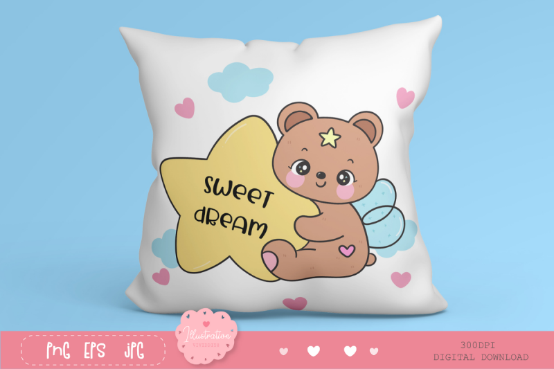 teddy-bear-hug-giant-star-kawaii-clipart-bedtime-story