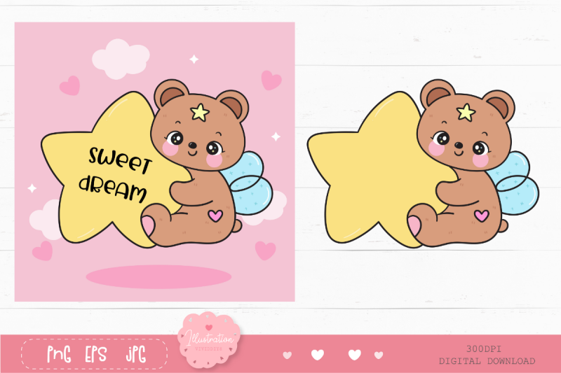 teddy-bear-hug-giant-star-kawaii-clipart-bedtime-story