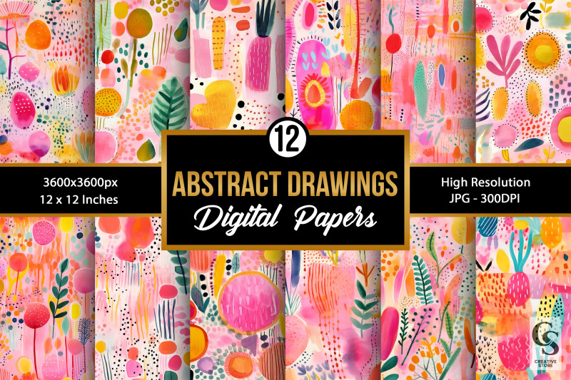 abstract-watercolor-summer-drawings-seamless-patterns