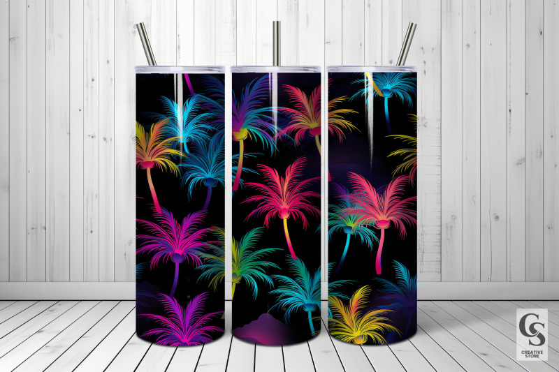 neon-palm-trees-digital-papers