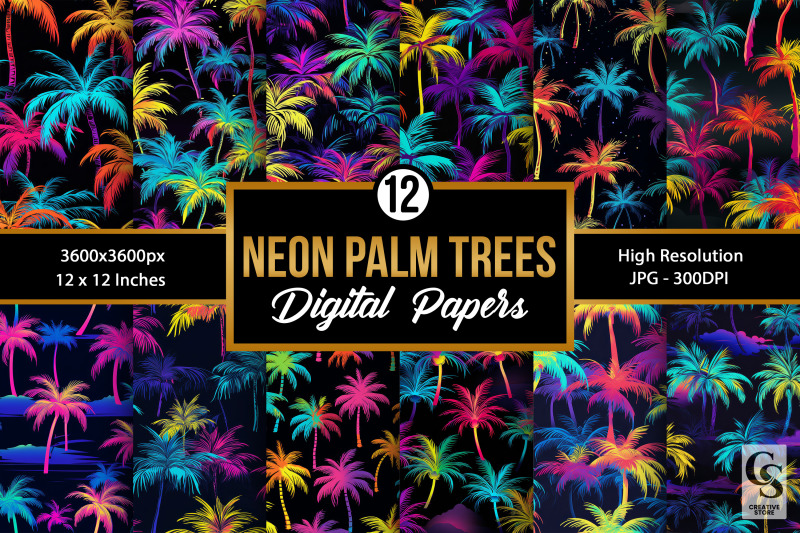 neon-palm-trees-digital-papers