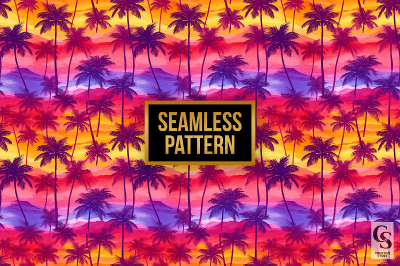 summer-tropical-sunset-seamless-patterns