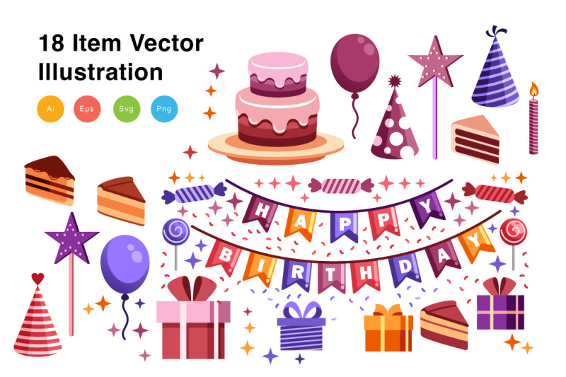 birthday-elements-vector-illustration