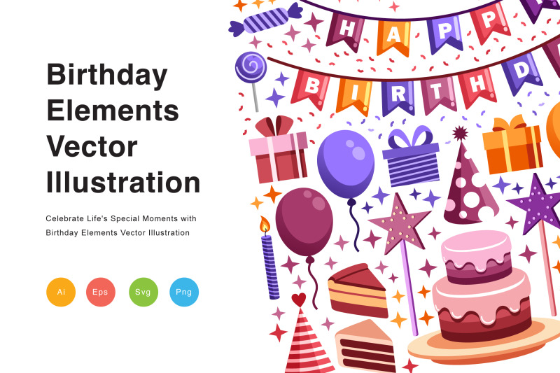 birthday-elements-vector-illustration