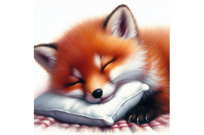 a-cute-sleeping-red-fox-cub-with-a-pillow