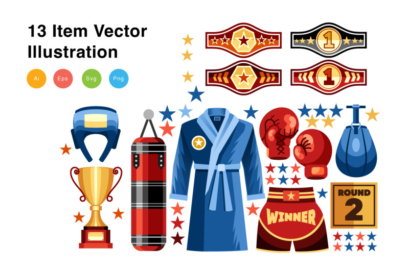 boxing-elements-vector-illustration