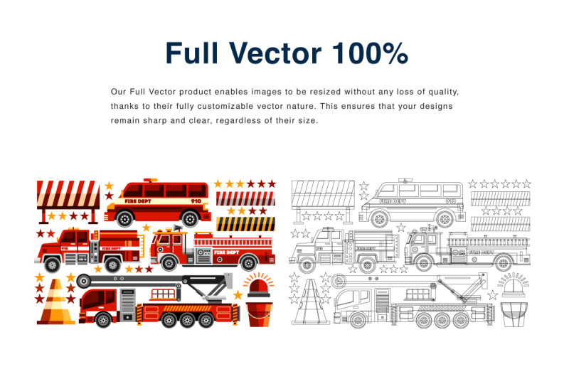 fire-trucks-elements-vector-illustration